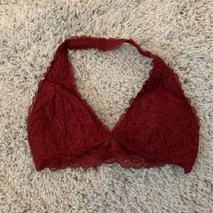 Gilly Hicks - red maroon lace bralette - size S